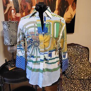 Tizzie Wagon Wheel Print Top